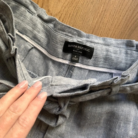 Banana Republic Factory chambray wide leg paper bag pants - Picture 2 of 3